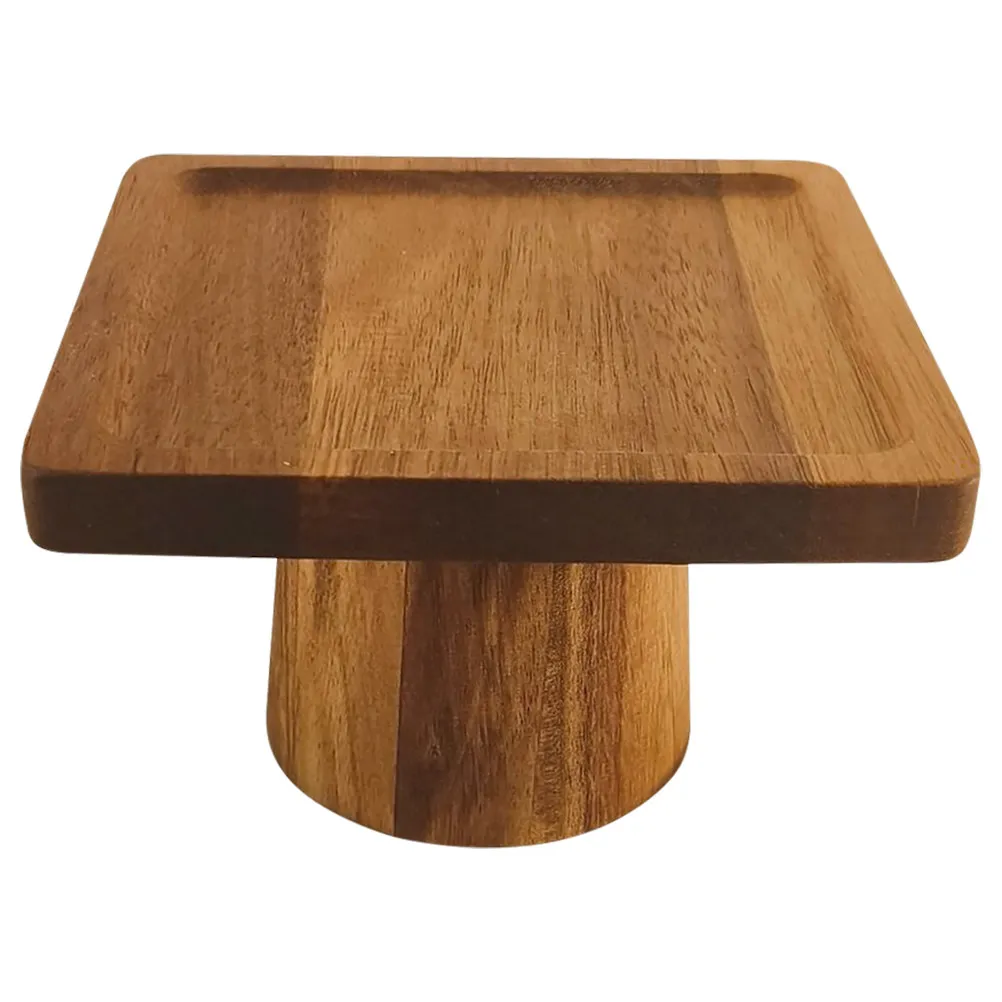 Wooden Cake Stand with High Pedestal Elevated Serving Platter for Desserts Pastries Fruits Snacks Charcuterie Cheese Board