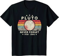 Pluto Never Forget 1930 - 2006 T Shirt Men Summer Top Tee Male Retro Funny Space Science tshirt women Print casual Clothing