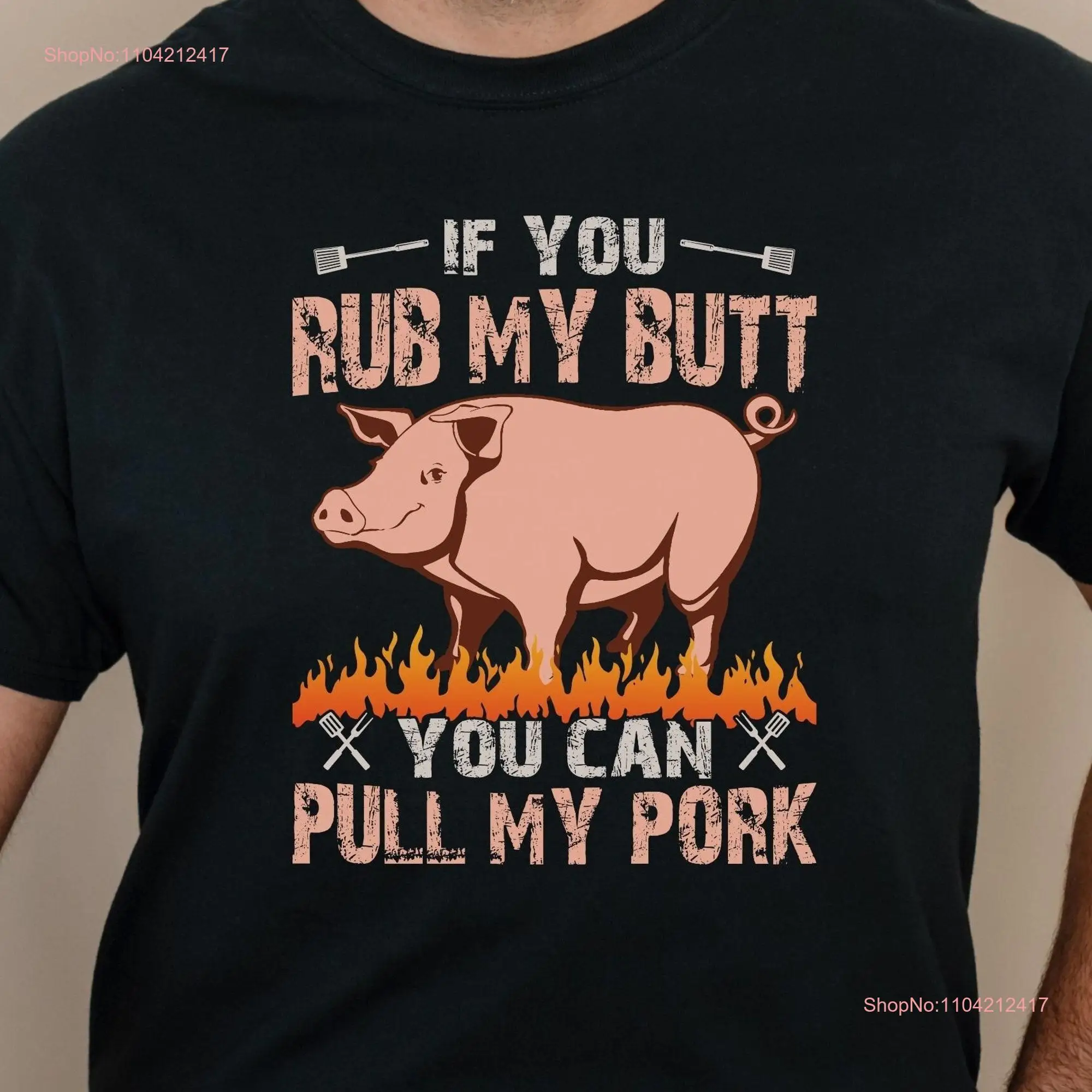 Funny BBQ shirt Plus Size T Father's Day Grillmaster Butt Rubbed tee Pork Pulled Dad gift Grandpa Humor