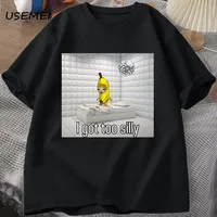 I Got Too Silly T Shirt Wake Up Act Silly Crying Banana Sad Cat Meme T-shirt Mens Funny Design Weirdcore Cringey Tshirts