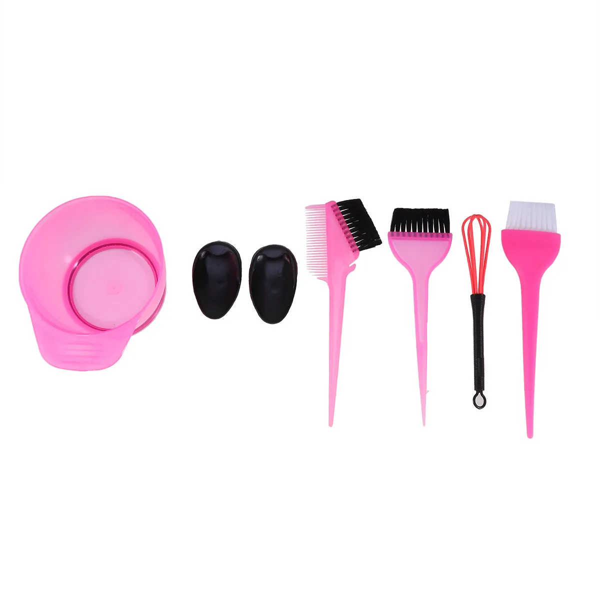 

6Pcs Hair Coloring Kits Rosy Durable Safe Plastic Hairdressing Dyeing Tools for Salon Home Use Professional Hair Tinting Tool