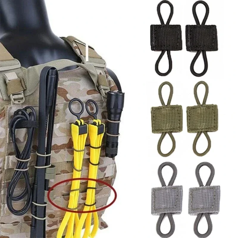 5Pcs Tactical MOLLE Elastic Molle Ribbon Buckle Tactical Binding Retainer for Antenna Stick Pipe Elastic Rope Webbing Buckle