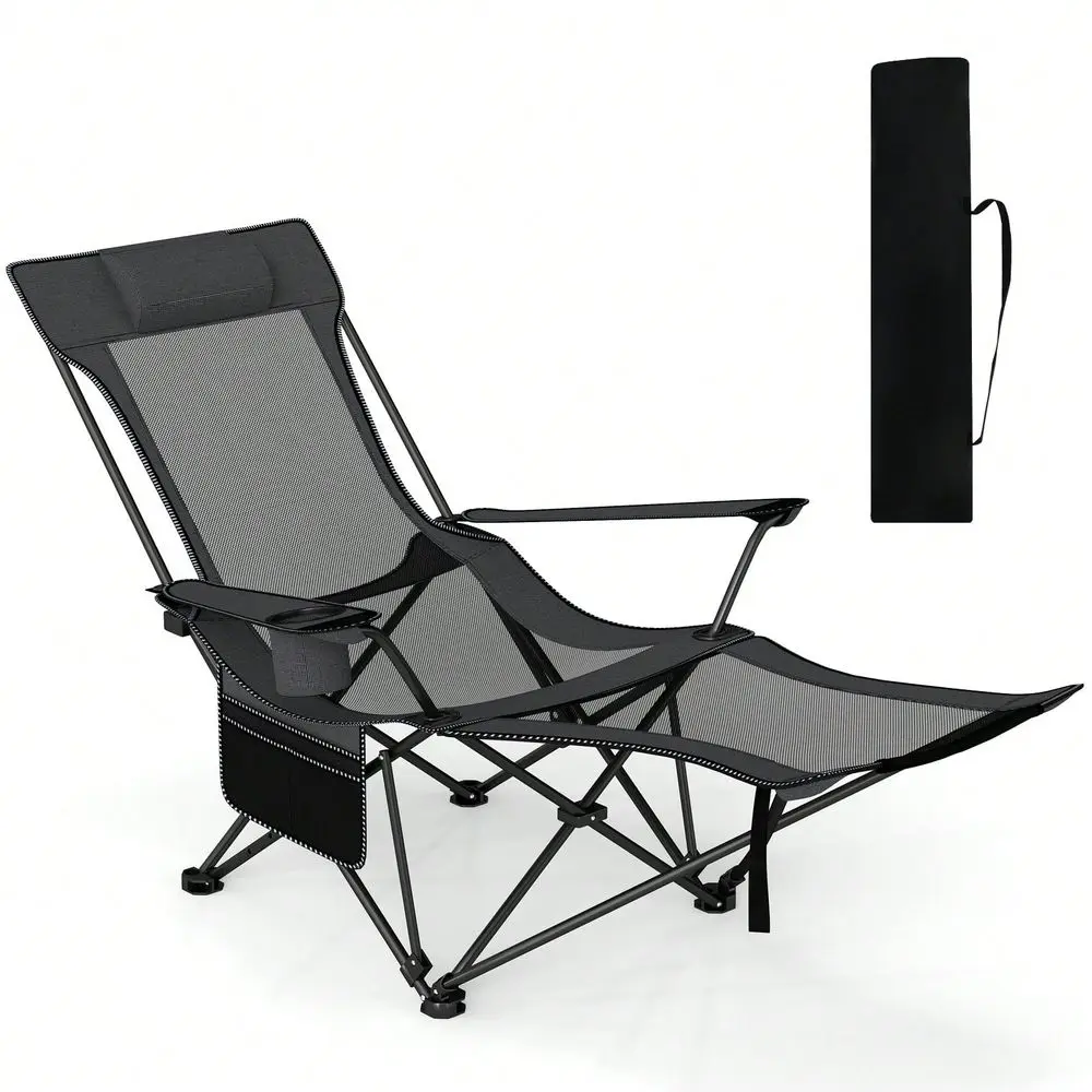 

Lounge Chair W Detachable Footrest 4Position Backrest Carrying Bag
