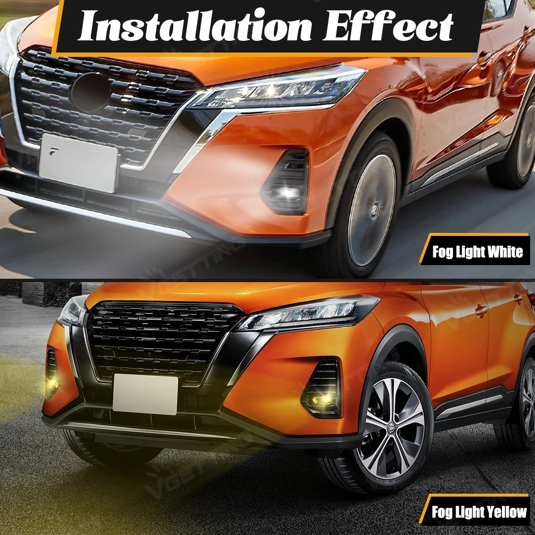 For Nissan Navara NP300 Rogue X-Trail Kicks Juke F16 MK2 D23 2020-2022 LED Fog Light Yellow/White Lens Waterproof Front Fog Lamp - view 6