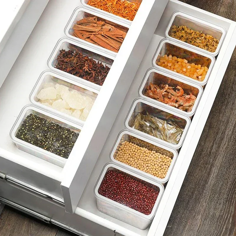 Food Grade Transparent Sealed Tank Kitchen Storage Tank Wall Mounted Pull-out Grain Storage Box