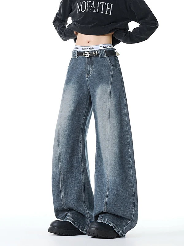 

Cleanfit American Sle Loose Straight Casual Jeans Men's Spring 2026 Waed Curve Knife Jeans Wide Leg mid Waist Zipper