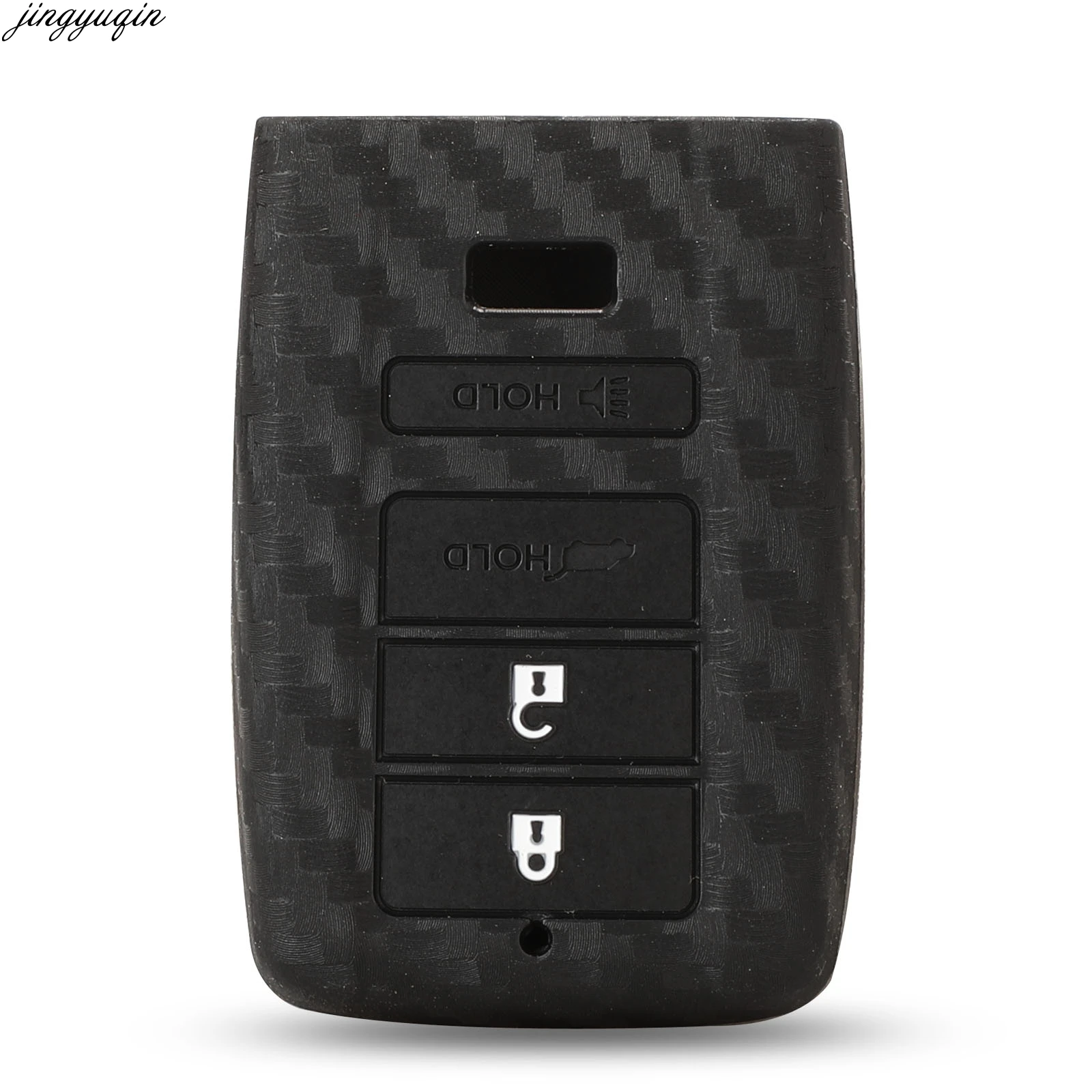 Jingyuqin Remote Car Key Silicone Carbon Fibre Cover Bag For Honda Mugen Acura ILX MDX RDX ZDX TL RL TSX NSX 4BTNS Keyless Case