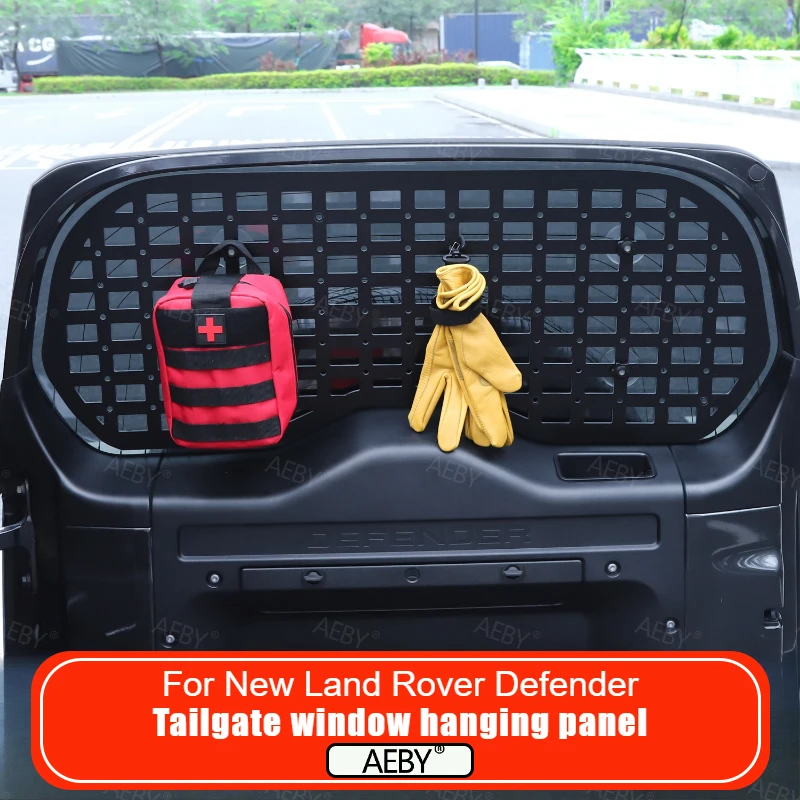 For New Land Rover Defender 90/110 2020-2026 Tactical rear window storage panel Tailgate window hanging panel function board
