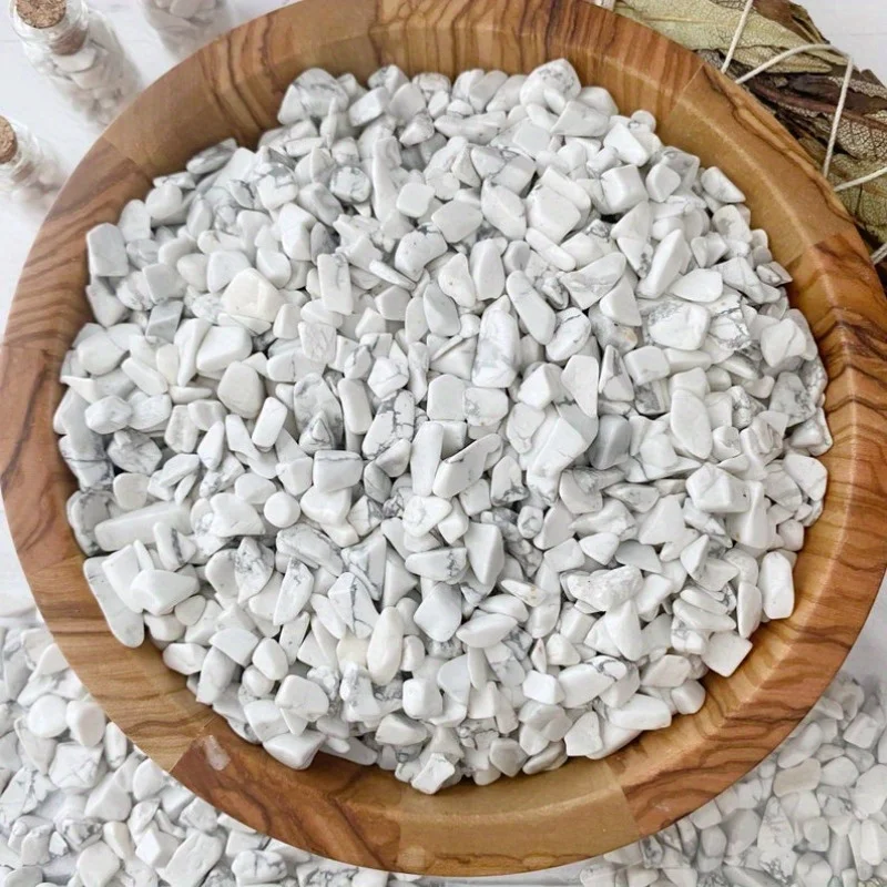 5-7mm Howlite Tumbled Crystal Healing Stones Chips Gravel Bulk Wholesale Home Fish Tank Decorative Craft Supplies