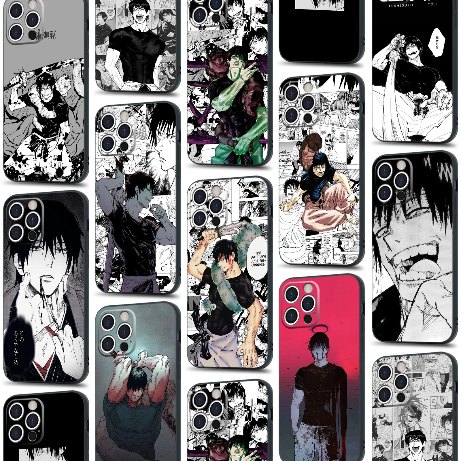 Toji Fushiguro Anime Protective Shell Soft Silicone Phone Case for iPhone 16 15 14 11 Pro Max 7 8 15 16 Plus 12 13 Mini Xs