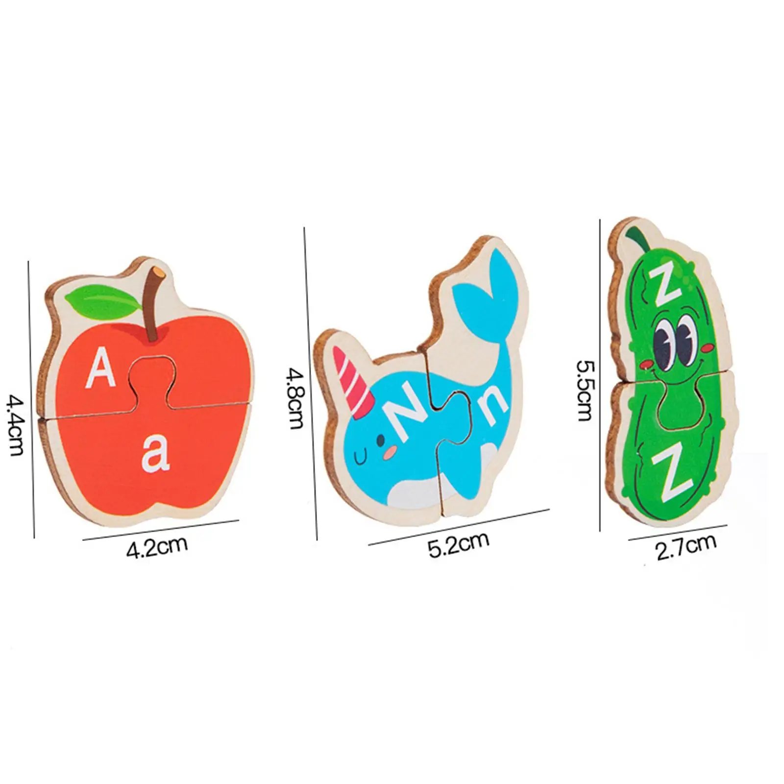 Children Wooden Abc Puzzle Montessori Education Toy Teaching Prop Upper Case and Lower Case Letters Preschool Game for Kids