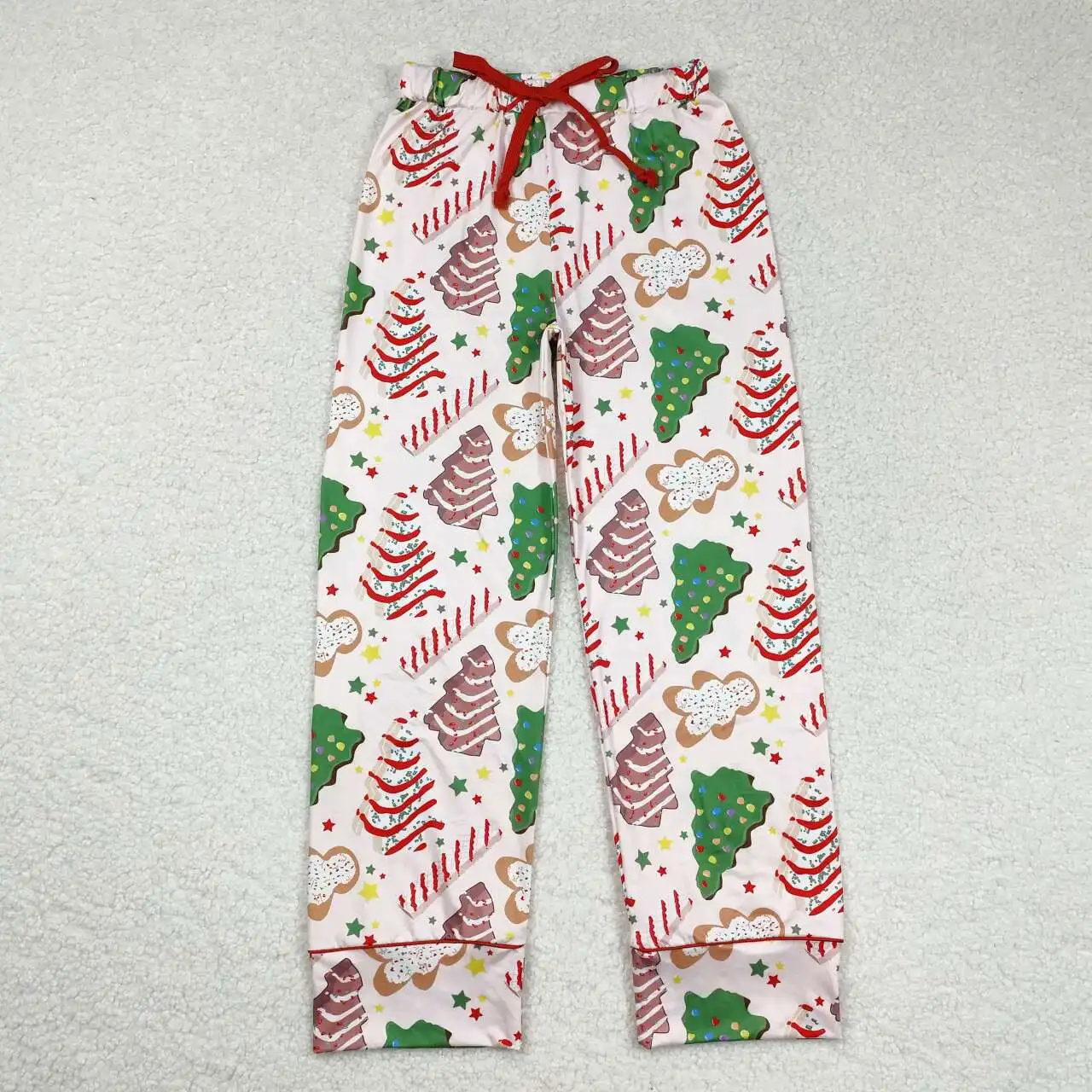 P0506 Stylish And Good Looking Adult Woman  Trousers Christmas Tree Cookies Gingerbread Man Print With Adult Women