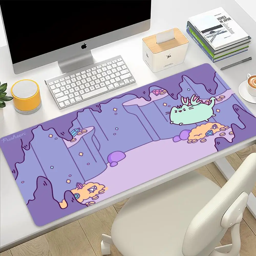 

Pucheen Cat Mouse Pad PC game mousepad laptop desk pad XXL pink girl mats non-slip computer keyboard mouse mat Rubber Carpet