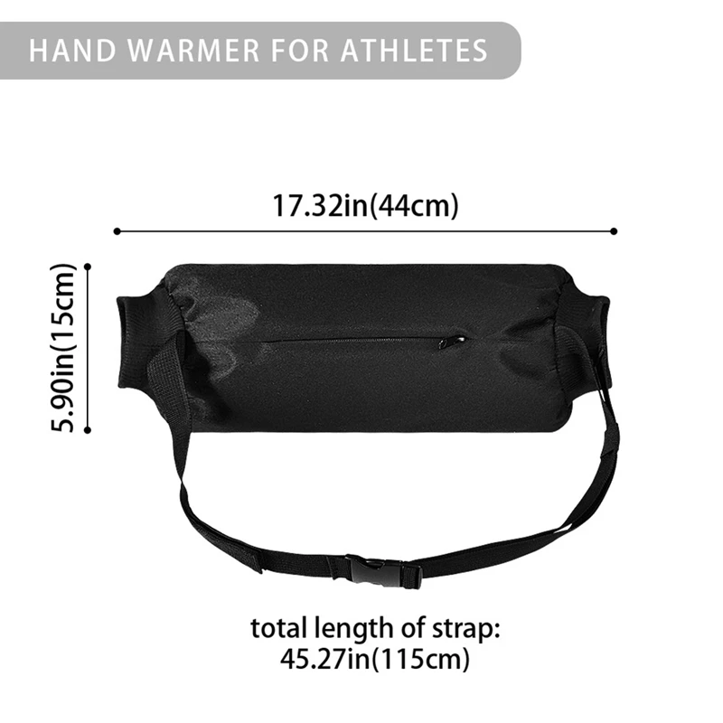 Chauffe-mains de football avec poche zippée et sangle de taille réglable, chauffe-mains pour temps froid, baseball, randonnée, camping, chaud