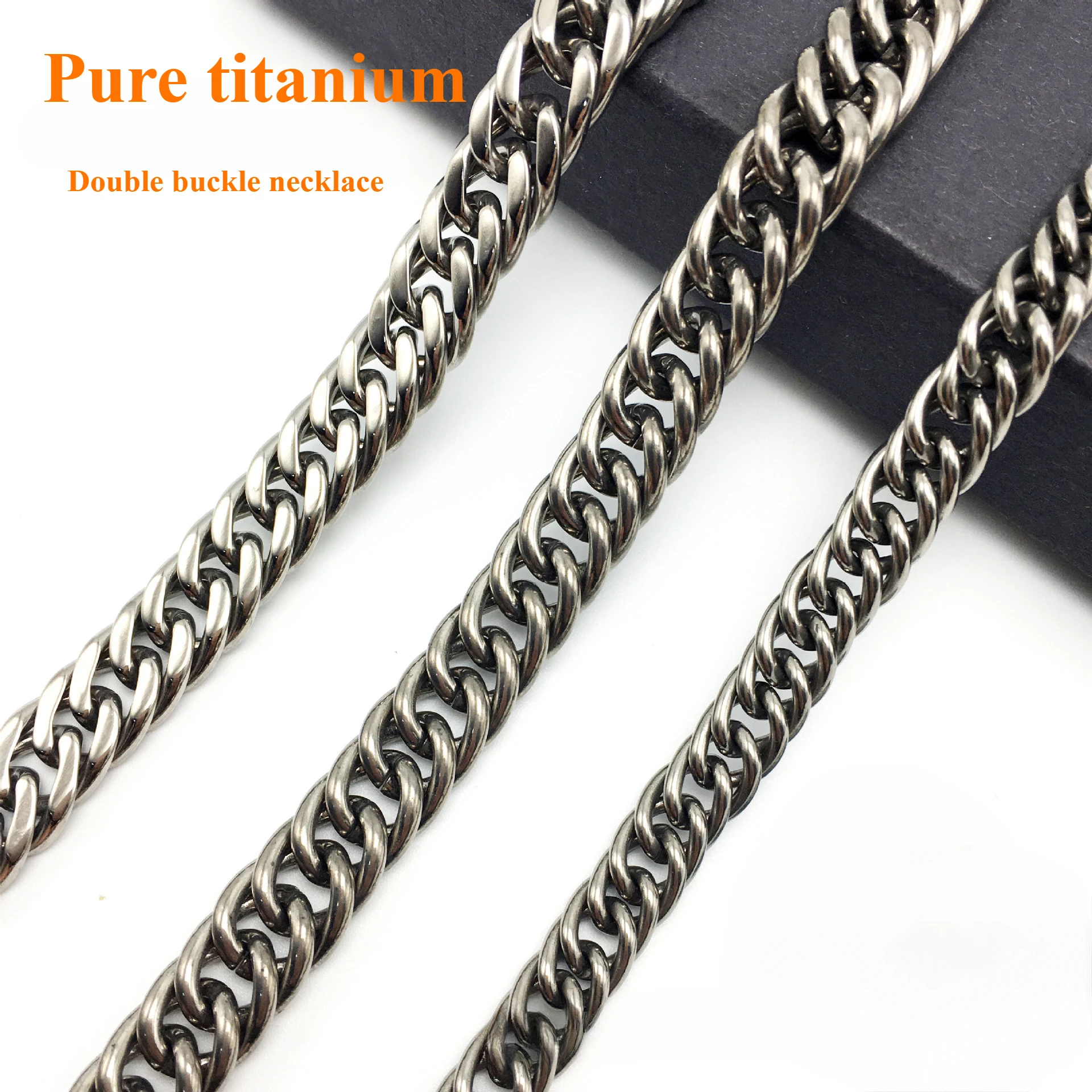 

No Rust No Allergy Pure titanium denim chain without welded joints bracelet Personality Hip-Hop whip chain tank Chain Necklecs