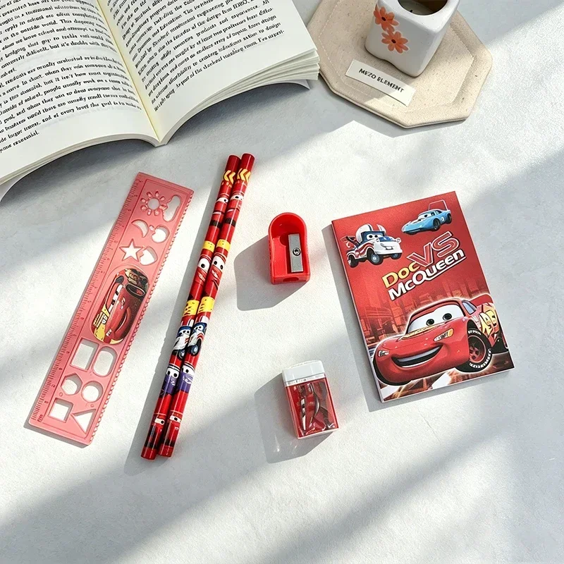 Disney Cars Lightning McQueen Stationery Gift Set – 6-Piece School Supplies Kit, Perfect Reward Gift for Kids & Students