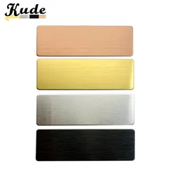 10Pcs Laser Engraving Metal Name Badge Gold Silver Color Mirror Brushed Stainless Steel Badge Blank Material 70x25 60x20 70x20mm