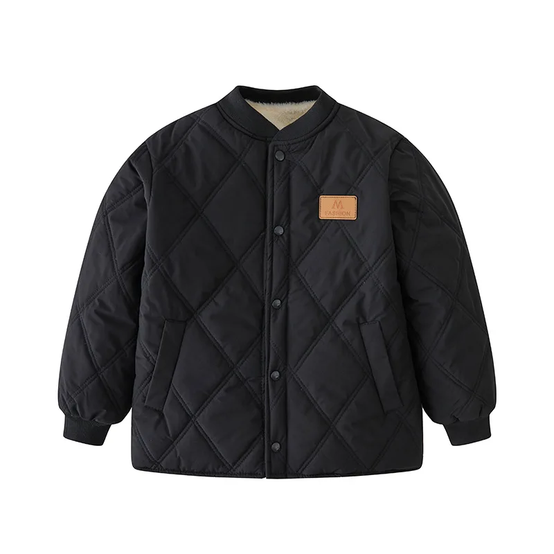 Neue Herbst-Winter-Jacke für Teenager-Jungen, einfarbig, dick, mit Samtfutter, warmer Mantel für 5-14 Jahre, Kinder-Oberbekleidung. – Detail 7