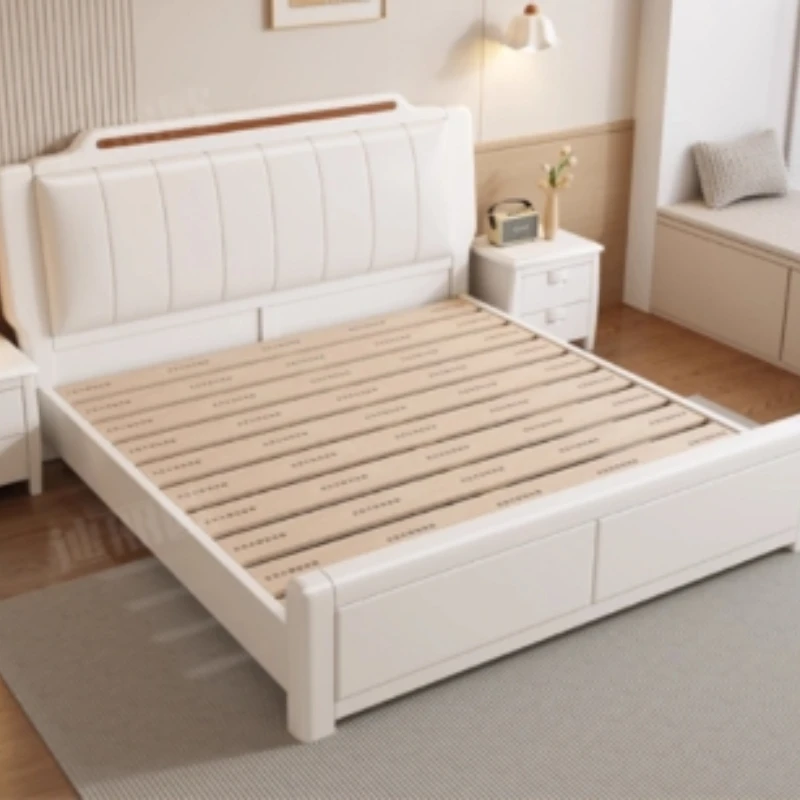 modern cosy Double beds 150x200cm 180x200cm bedframe luxury queen Single bed with headboard lit 2 personnes bedroom furniture