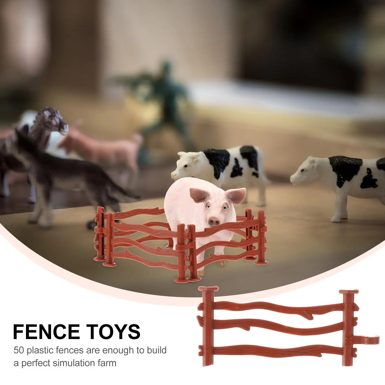 50 Pcs Fence Model Toys Micro Landscape Accessories Dog Red Simulation Plastic Mini Adornment Fencing Accessory Models