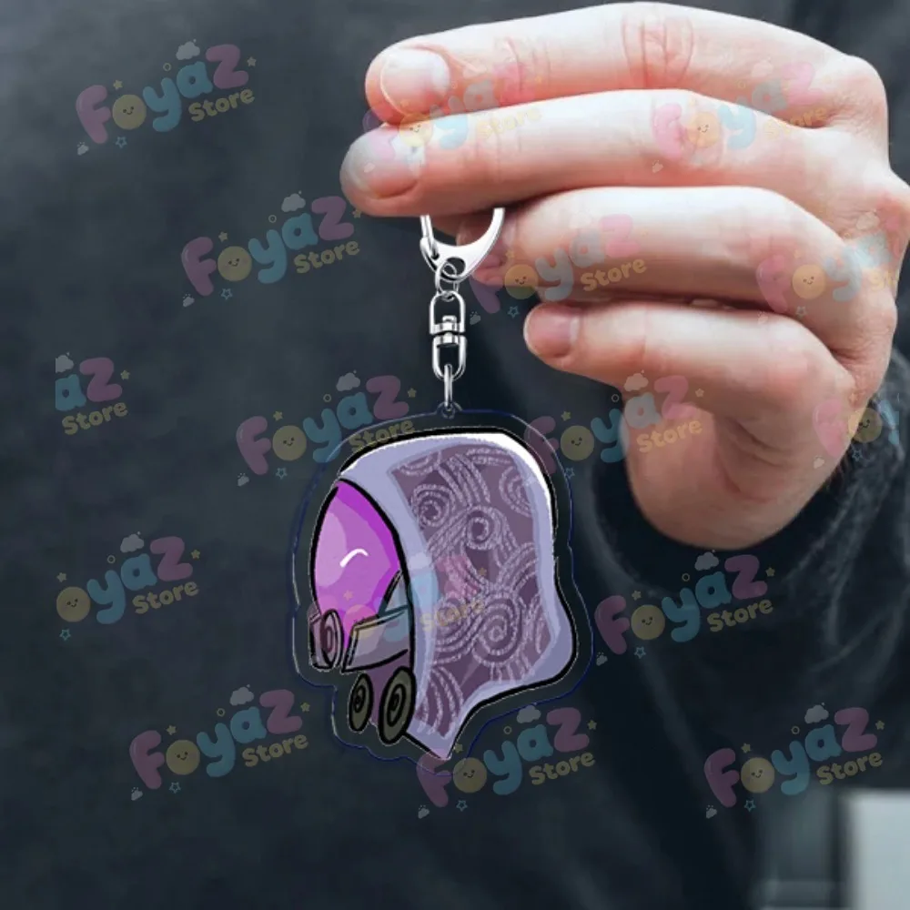 لعبة كتلة تأثير المفاتيح اكسسوارات حقيبة سيارة السحر Tali Zorah Garrus Vakarian سيارة Keyrings مجوهرات المشجعين الأصدقاء هدية #5