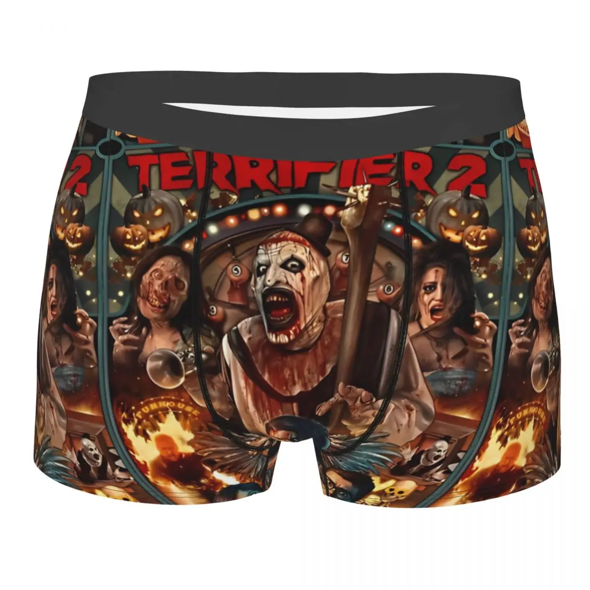 Men's Boxer Briefs Shorts Panties Terrifier Horror Movie Breathable Underwear Male Funny Plus Size Underpants