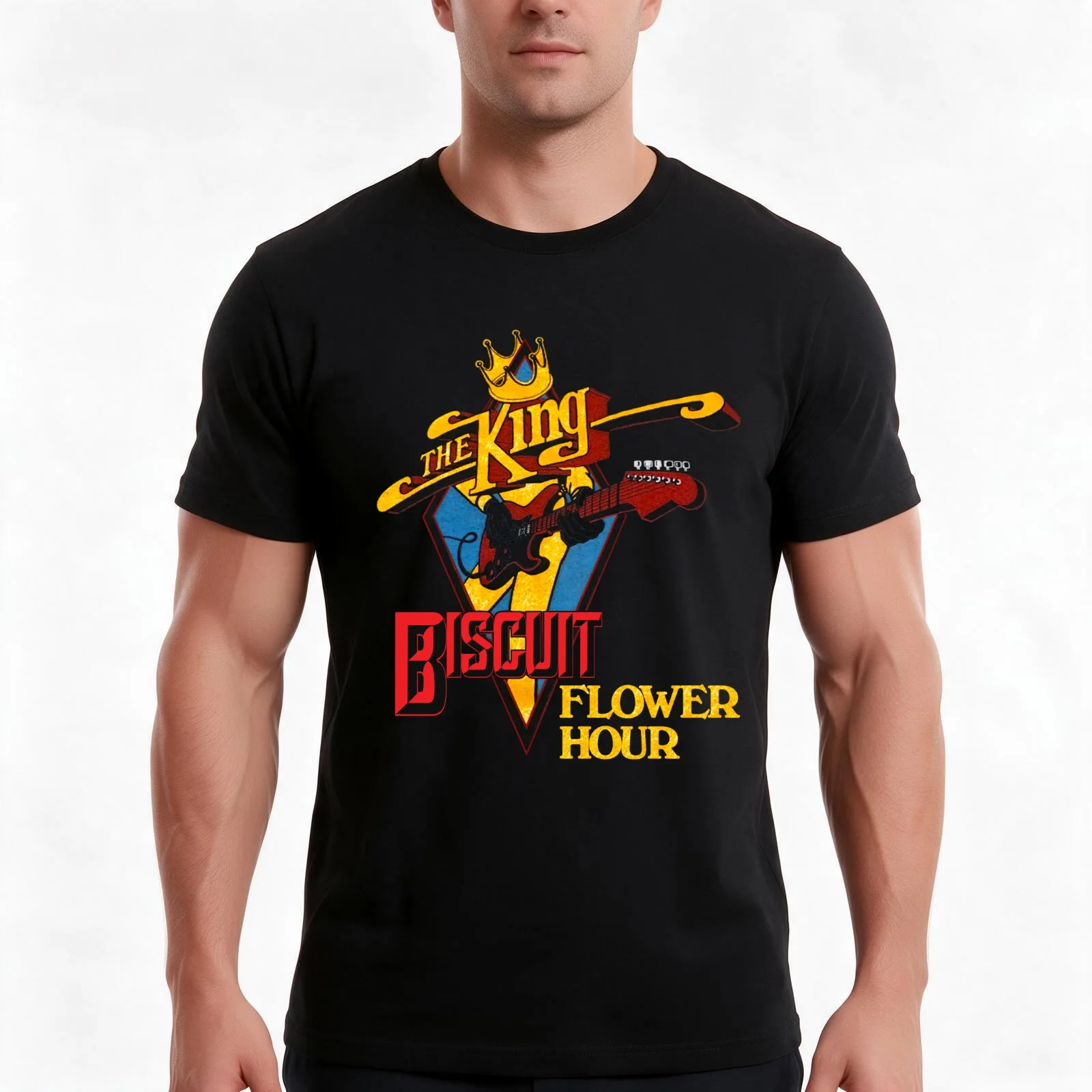 King Biscuit Flower Hour T-Shirt, Summer Casual Cotton Tee, Oversized Streetwear Tops, Vintage Graphic Print, Unisex Men Women