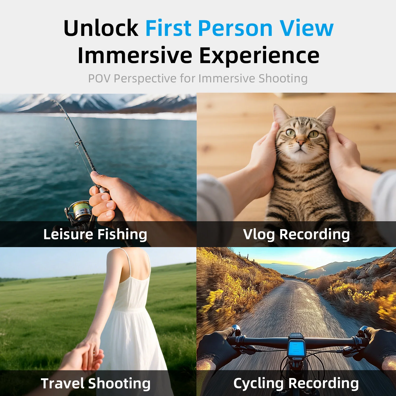 Vamson for DJI OSMO Pocket 4/3 360° Rotating Neck Mount FPV First Person View Extended Arm Real-Time View Silicone Sports Camera