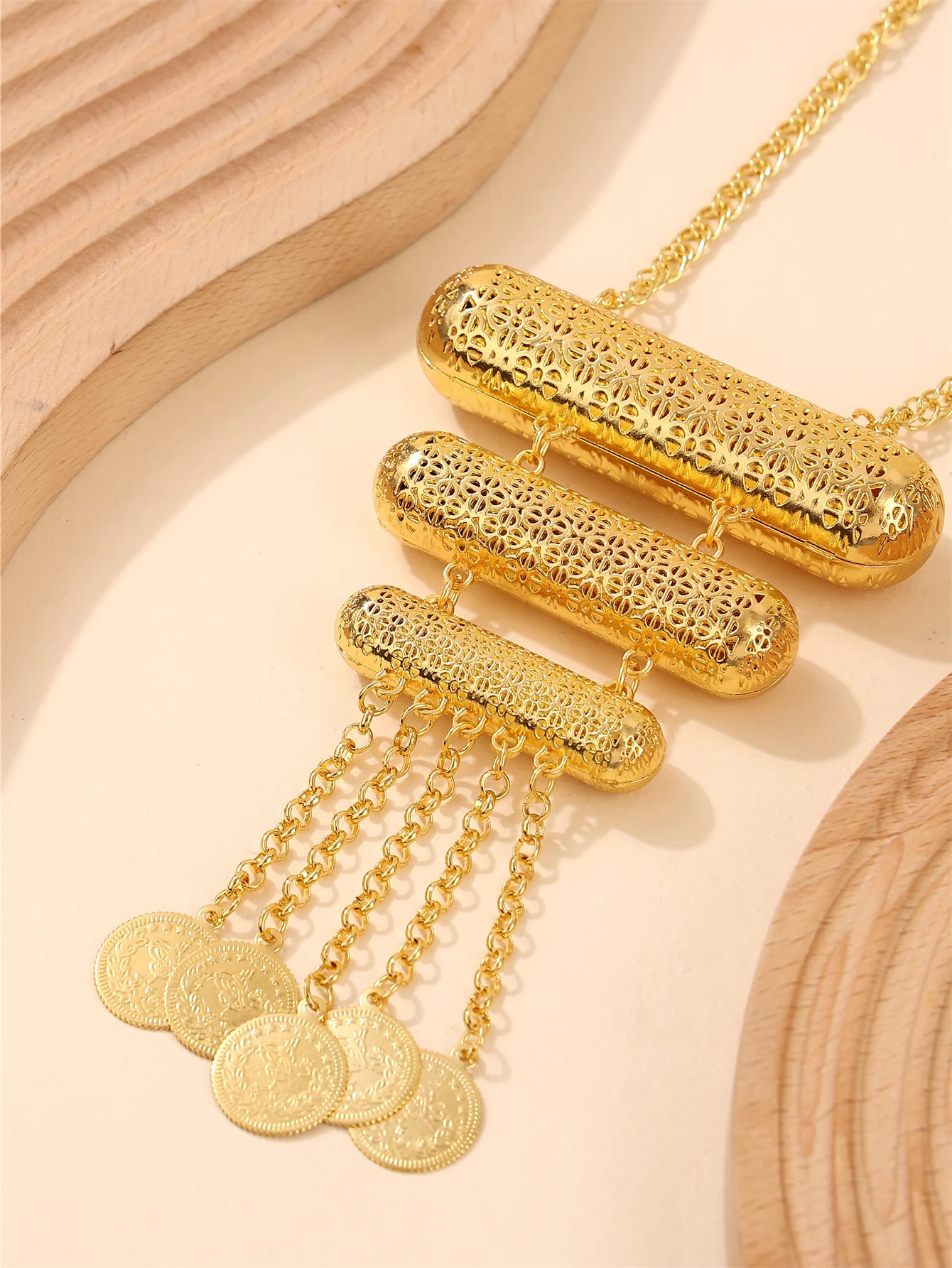 سلاسل جسم عباية للسيدات مطلية بالذهب عيار 22 قيراط - إكسسوارات فاخرة عتيقة، مجوهرات الزفاف/الزفاف/الحفلات/جالا/الأداء #6
