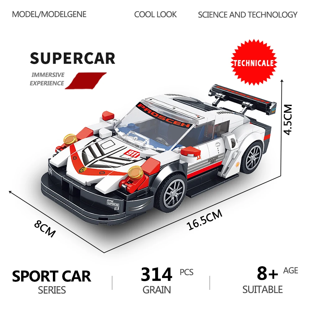 Super Racing Sports Car Mini Model Car Building Blocks MOC City Creative Expert Bricks Technical Education Toys For Boy Gift