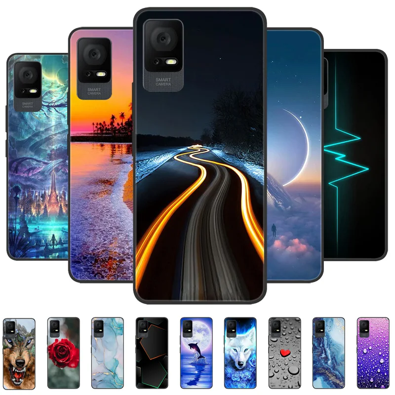 Para TCL 405 funda para TCL406 silicona suave TPU moda cubierta trasera pintada para TCL 405 funda de teléfono para TCL 406 408 T506D parachoques