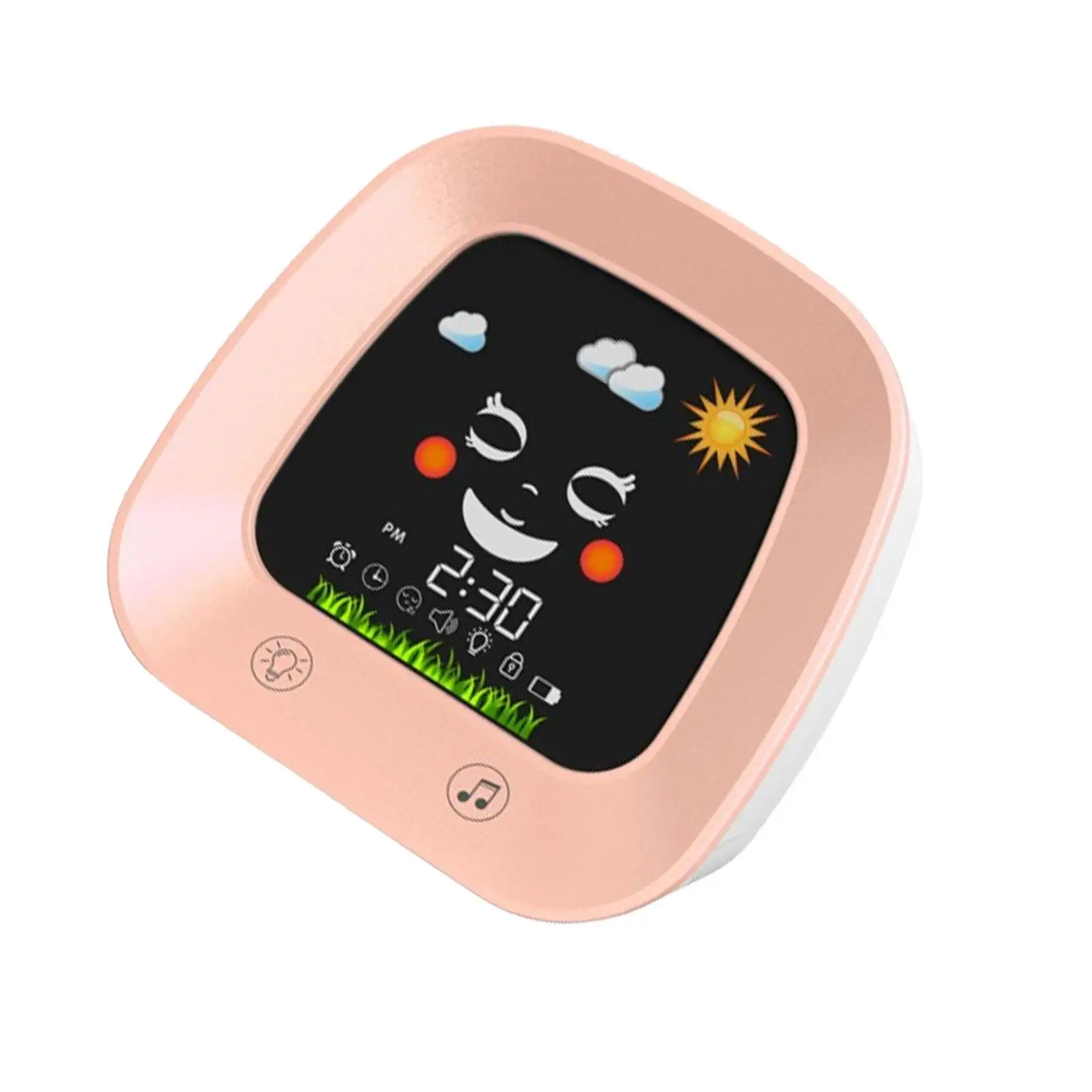 Mini Table Alarm Clock for Children ABS Material Digital Display with USB Cable and Night Light for Home Decor