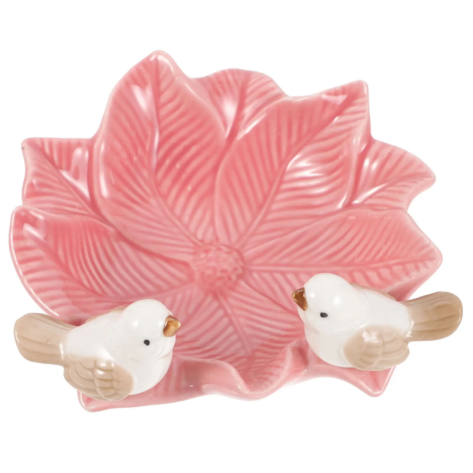 Fashion Pink Jewelry Dish Ceramic Stylish Jewelry Display Plate Jewellery Storage Plate for Bedroom Bathroom Decor