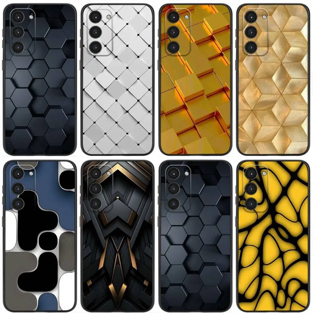 

Hree-Dimensional Honeycomb Phone Case For Samsung Galaxy A20,21s,22,31,32,52,53,72,73,80,91 Soft Liquid Silicone Black Cover