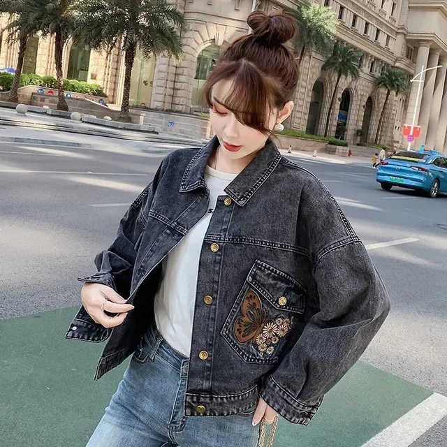 Butterfly denim jacket shop