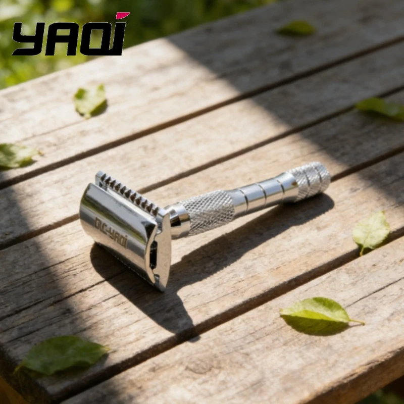 

Yaqi хромированный цвет, безопасная бритва для влажного бритья с двойным лезвием, подарочные мужские бритвенные средства