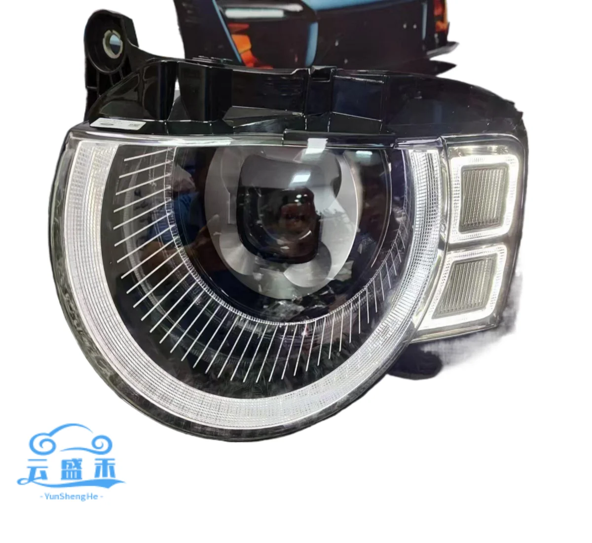 مصابيح أمامية LED عالية الجودة لسيارة لاند روفر ديفندر 20-23 نمط مصفوفة عالية التكوين LED المصابيح الأمامية قطع غيار السيارات 12 فولت أبيض 8000 كيلو