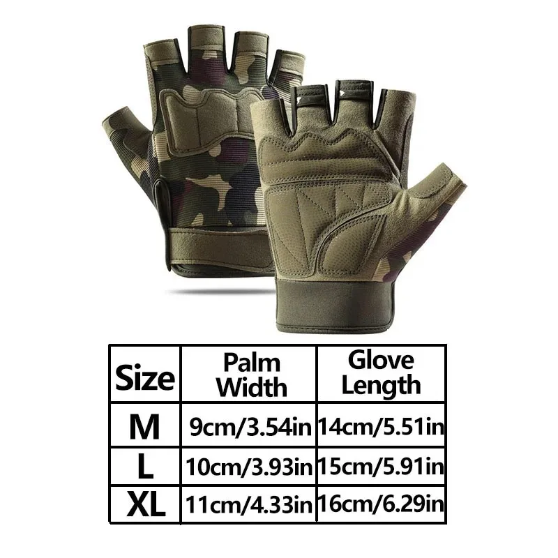 1 Pair Paratrooper Half Finger Tactical Gloves for Men Special Forces Fans Outdoor Sports Cycling & Mountaineering
