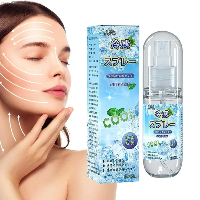 50/100ml Cooling Spray Natural Mint Mist For Quick Cool Long Lasting Body Mist Spray Summer Prevent Heatstroke Commuting/Hiking