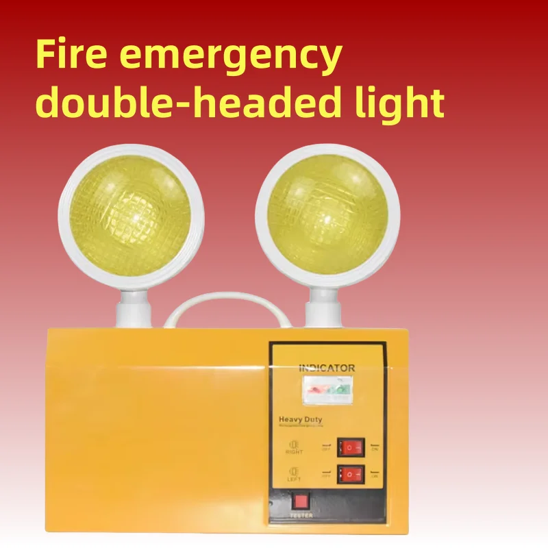 Double-Head Led Fire Emergency Lights Automatically Open Wall-Mounted Corridor Aisle Safety Lighting For Power Failure Emergency