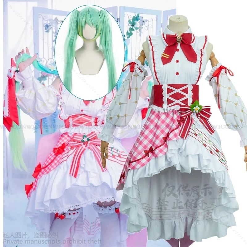 Anime Aardbei Mikuuu 15e Verjaardag Project Sekai Cosplay Kostuum Pruik Mooie Lolita Jurk Vrouwen Halloween Party Fancy Dress