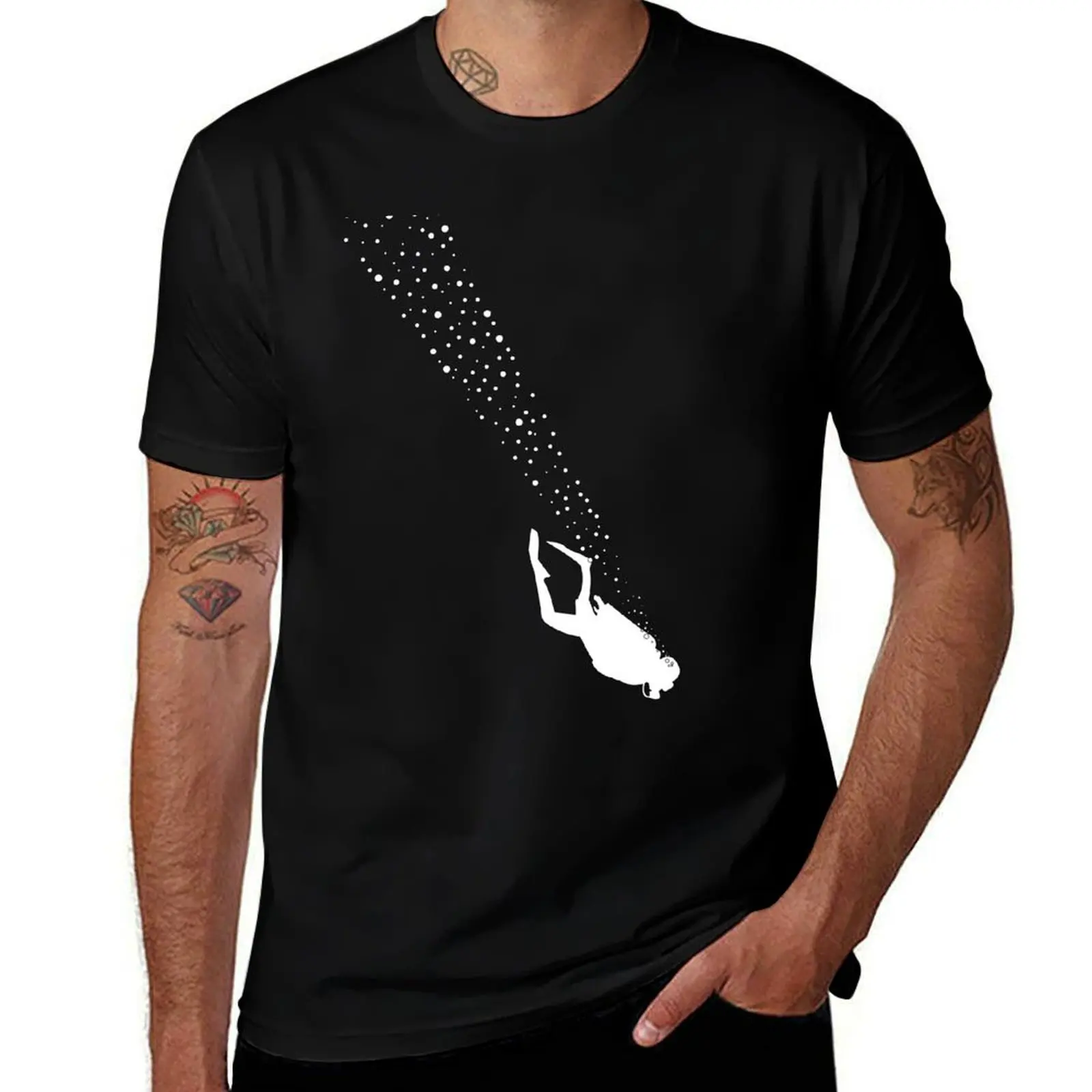 

a t shirts shirts for printed man ocean diving summer in shirt Silhouette 100% T-Shirt cotton diver of man t the t T-Shirt