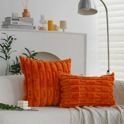 CANIRICA Cushion Cover Coussion Plush Orange Super Soft 30x50cm Winter Essential for Living Room Sofa Bedroom Home Pillow Cover