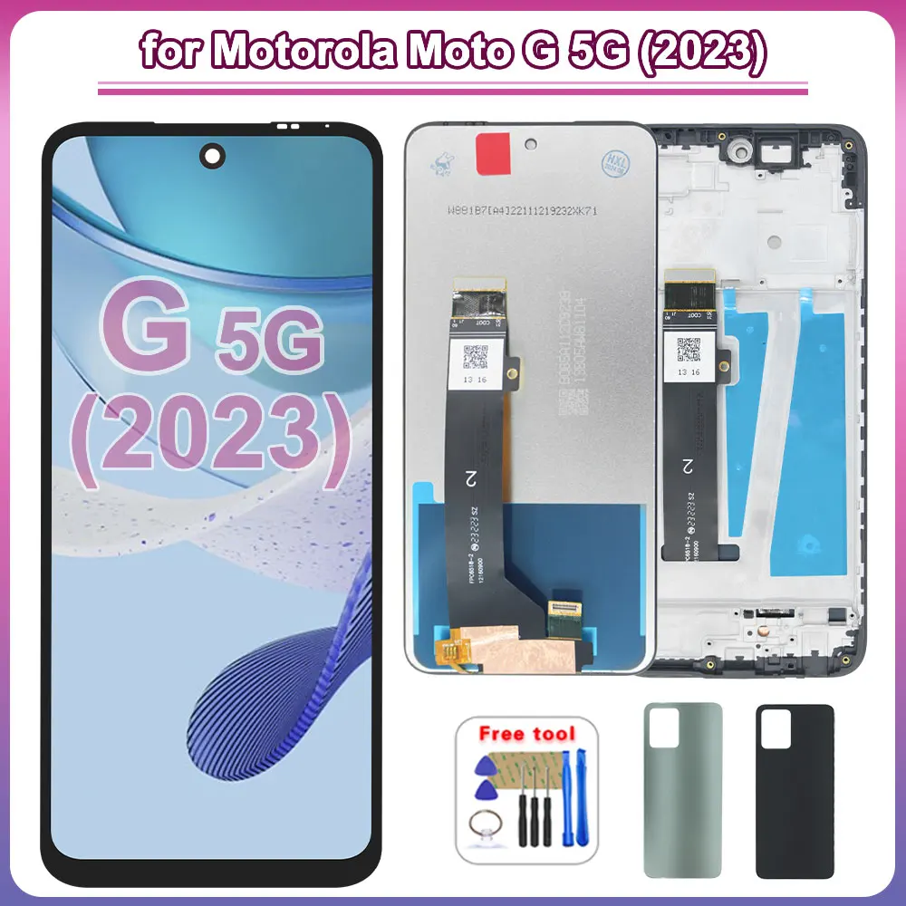 Tela LCD de 6.6" para Motorola Moto G 5G 2023, Display LCD com Touch Screen e Digitalizador de Substituição para Tela do Telefone Moto G 5G 2023 XT2313-3-5-6