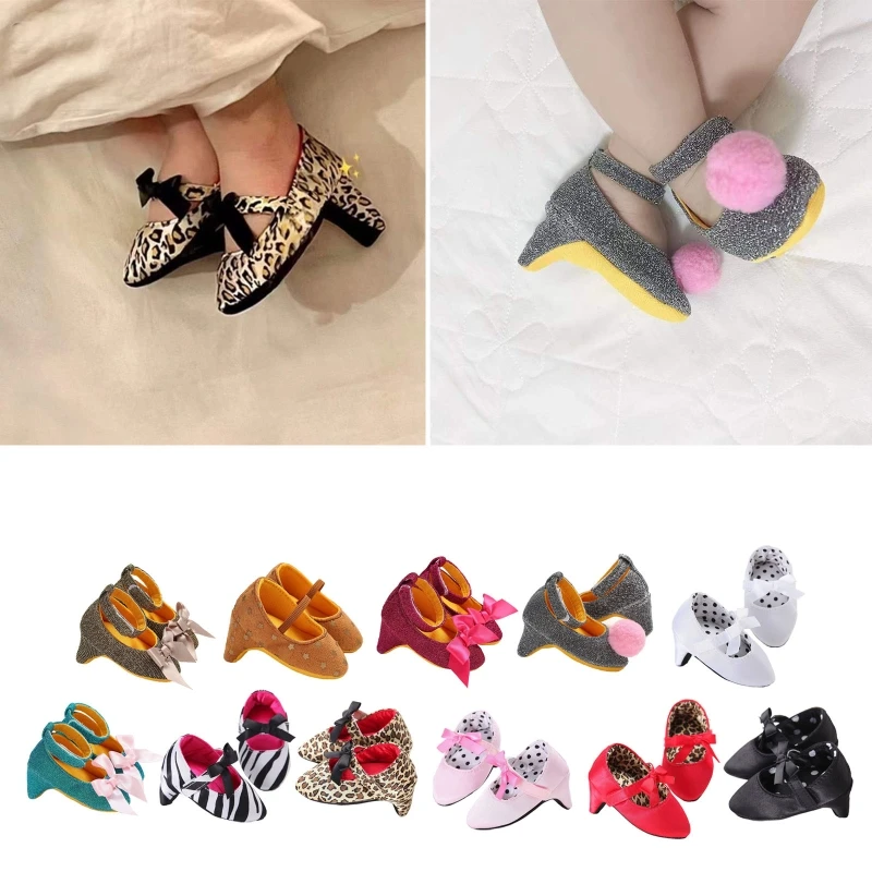 

New Infant Newborn Soft Soles Bow Dotted High Heels Shoes 1 Pair Photo Props G99C