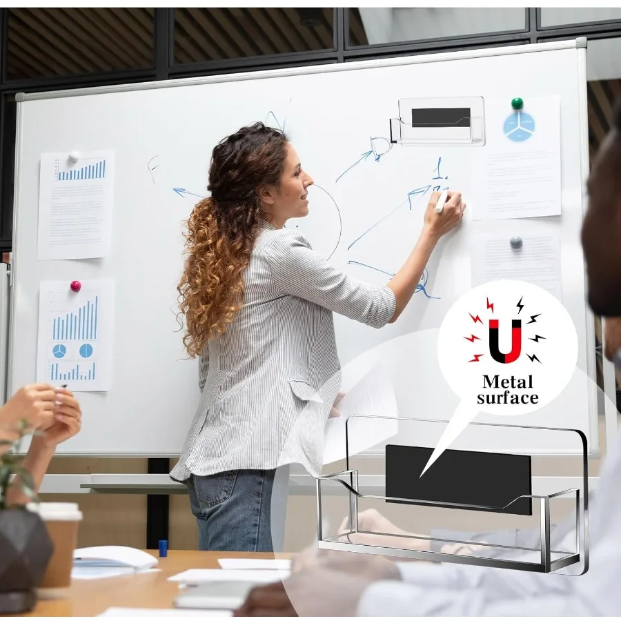 2개 아크릴 자석 명함 홀더 투명 플라스틱 명함 디스플레이 스탠드 가정 사무실 소매점 판매 부스용