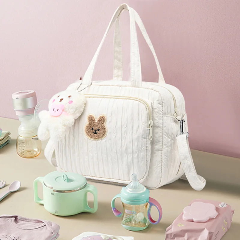 2024 Maternity Bag Cute Bunny Multi-Functional Mommy Bags Lightweight Outing Travel Baby Stroller Diaper Bag Portable Handbag