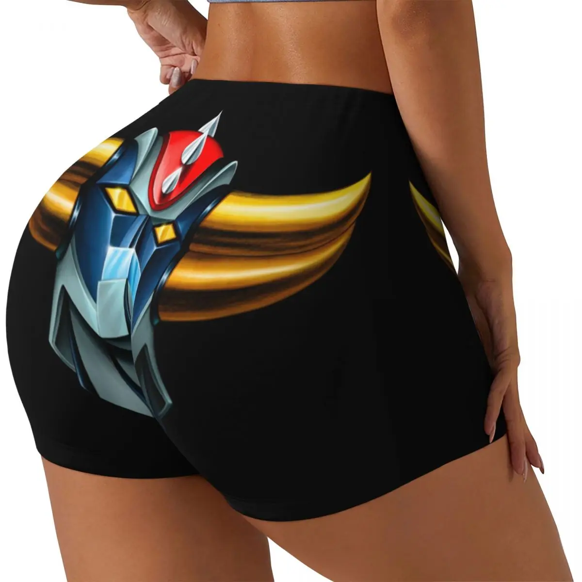 Custom Mazinger Z Anime UFO Robot Workout Shorts Women Gym Running Biker Yoga Shorts