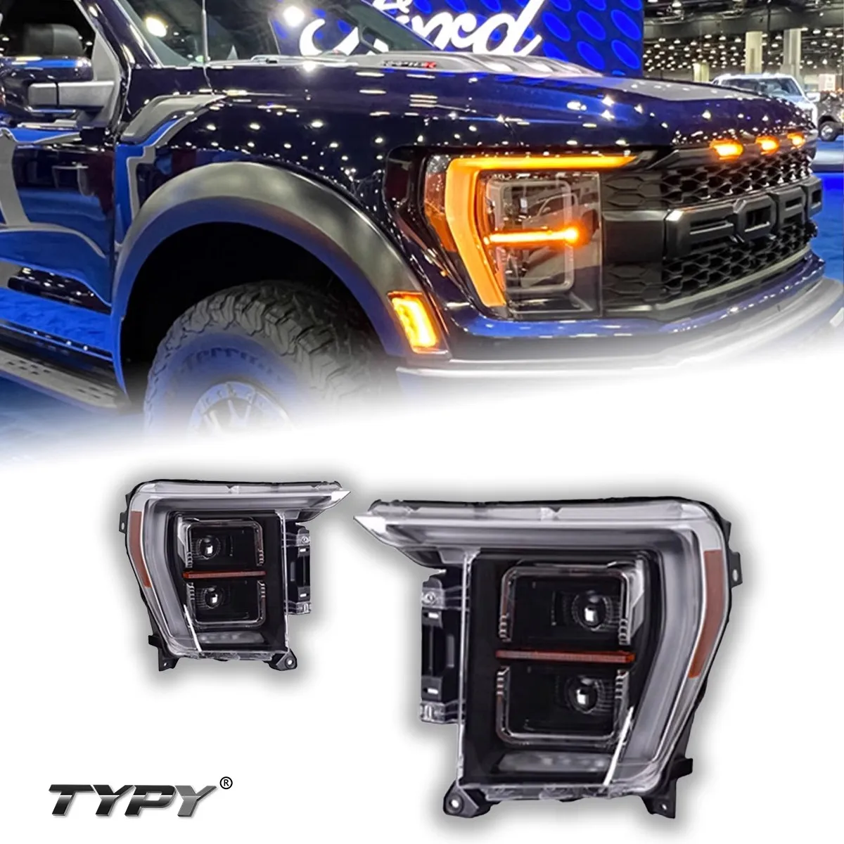 

TYPY Car Lights For Ford Ranger F150 Headlight LED Projetor head Lamp Daytime Running Light 2021-2023 Automotive Accessories
