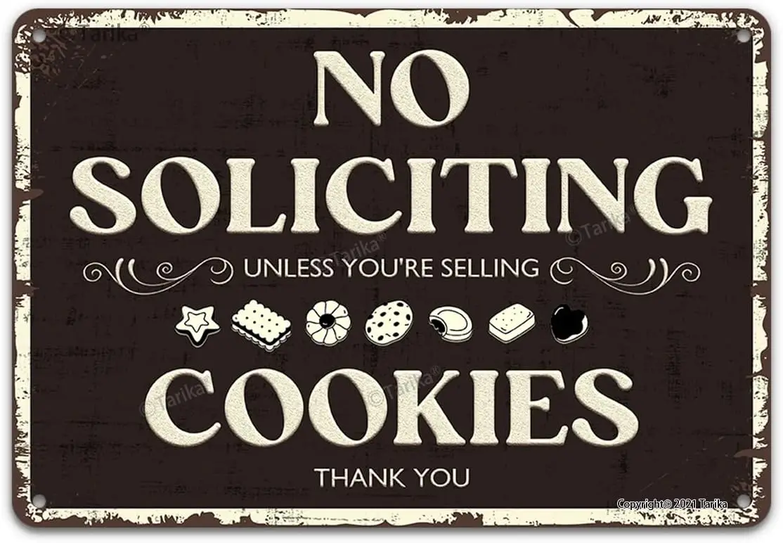 No Soliciting Metal Sign Unless You're Selling Posters Vintage Bakery Decor Printing Plaque Home Kitchen Club Restaurant Wal